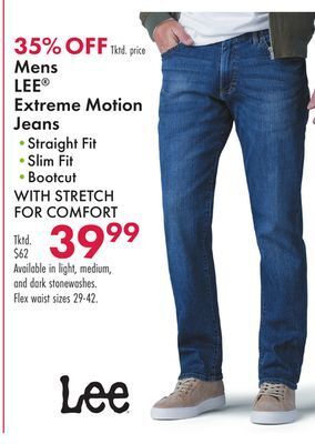 Boscov's Mens lee® extreme motion jeans offer