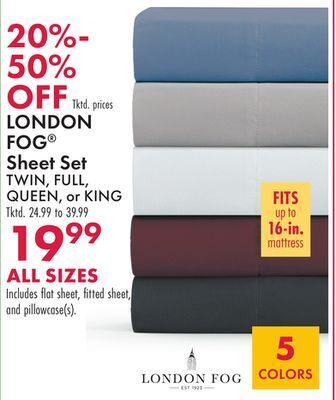 Boscov's London fog® sheet set offer