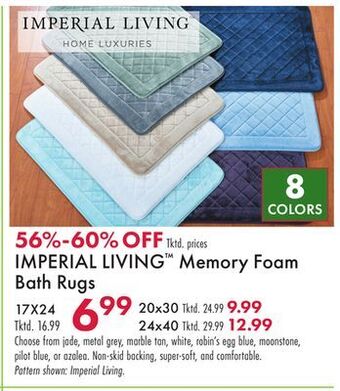 Boscov's Imperial living™ memory foam bath rugs offer