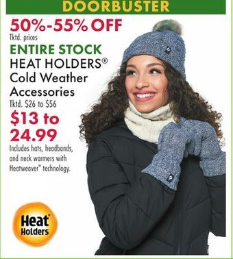 Boscov's Heat holders® cold weather accessories offer