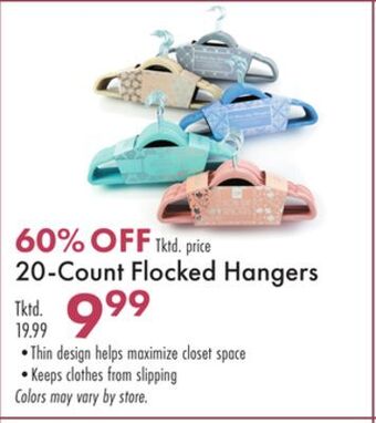 Boscov's 20-count flocked hangers offer