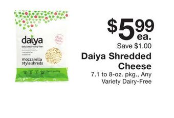 Fairway Store Market Daiya shredded cheese offer