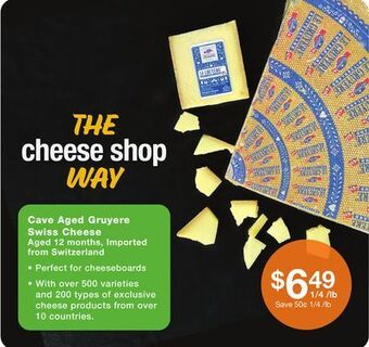Fairway Store Market Cave aged gruyere swiss cheese offer