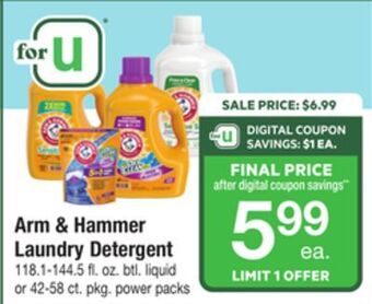 ACME Arm & hammer laundry detergent offer