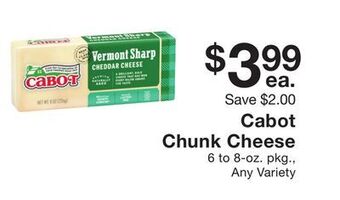 Fairway Store Market Cabot chunk cheese offer