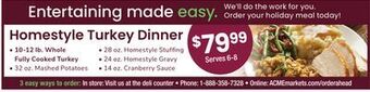 ACME Homestyle turkey dinner offer