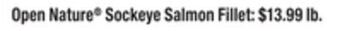 ACME Open nature® sockeye salmon fillet offer