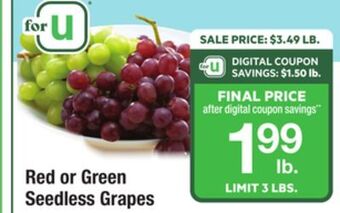 ACME Red or green seedless grapes offer