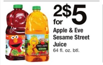 ACME Apple & eve sesame street juice offer