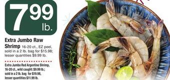 ACME Extra jumbo raw shrimp offer