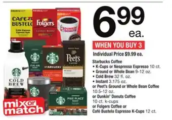 ACME Starbucks coffee k-cups or nespresso espresso 10 ct., ground or whole bean 9-12 oz., cold brew 32 fl. oz. instant 3.175 oz. o offer