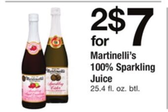 ACME Martinelli's 100% sparkling juice offer