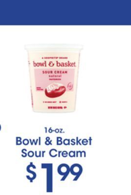 Price Rite Bowl & basket sour cream offer