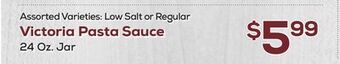 DeCicco & Sons Victoria pasta sauce offer