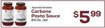 DeCicco & Sons Carbone pasta sauce offer