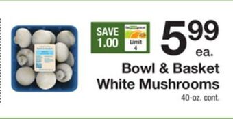 The Fresh Grocer White mushrooms offer