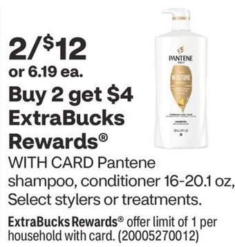 CVS Pantene shampoo, conditioner 16-20.1 oz, select stylers or treatments offer