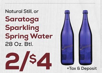 DeCicco & Sons Saratoga sparkling spring water offer