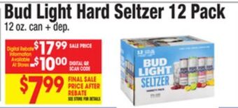 King Kullen Bud light hard seltzer 12 pack offer