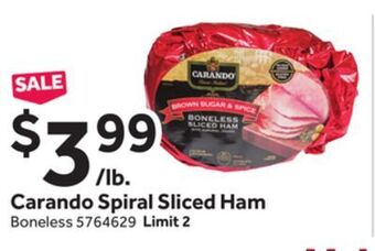 Stop&Shop Carando spiral sliced ham offer