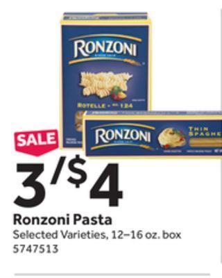 Stop&Shop Ronzoni pasta offer