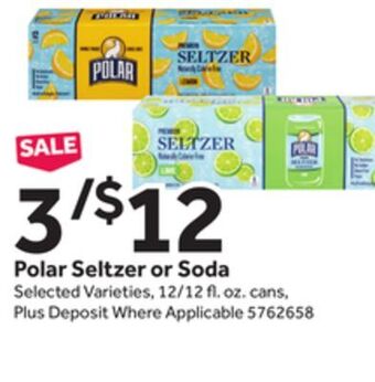 Stop&Shop Polar seltzer or soda offer