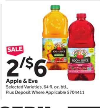 Stop&Shop Apple & eve offer