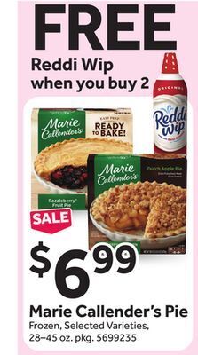 Stop&Shop Marie callender's pie offer