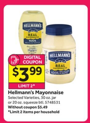 Stop&Shop Hellmann's mayonnaise offer