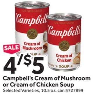 Stop&Shop Campbell's cream of mushroom or cream of chicken soup offer