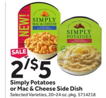 Stop&Shop Simply potatoes or mac & cheese side dish offer
