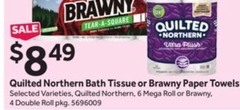 Stop&Shop Quilted northern bath tissue or brawny paper towels offer
