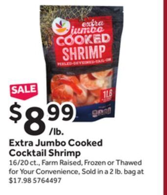 Stop&Shop Extra jumbo cooked cocktail shrimp offer