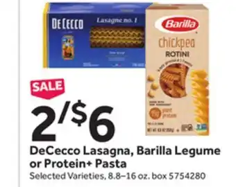 Stop&Shop Dececco lasagna, barilla legume or protein + pasta offer