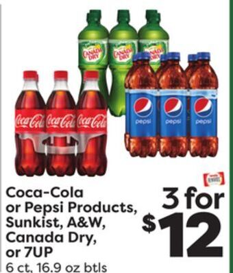 Weis Markets Coca-cola or pepsi products, sunkist, a & w, canada dry, or 7up offer