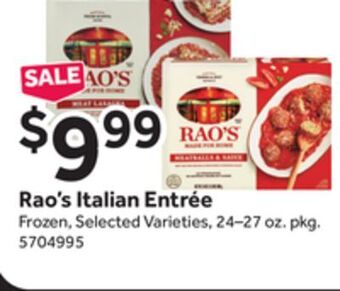 Stop&Shop Rao's italian entrée offer