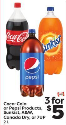 Weis Markets Coca-cola or pepsi products, sunkist, a & w, canada dry, or 7up offer