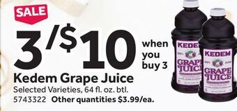 Stop&Shop Kedem grape juice offer