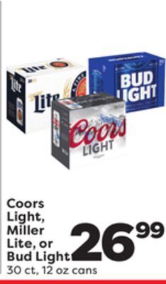 Weis Markets Coors light, miller lite, or bud light offer