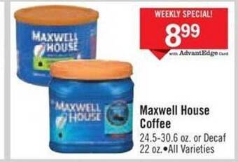 Price Chopper Maxwell house coffee offer