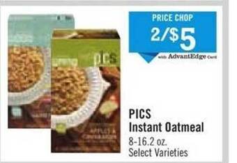 Price Chopper Pics instant oatmeal offer