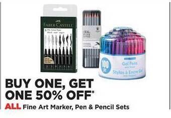 Michaels Fine art marker, pen & pencil sets offer
