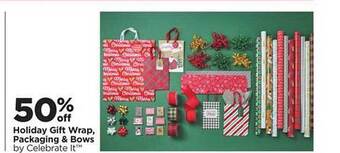 Michaels Holiday gift wrap, packaging & bows offer