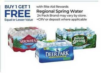 Rite Aid Regional spring water 24 pack offer