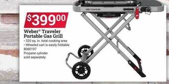Ace Hardware Weber traveler portable gas grill offer