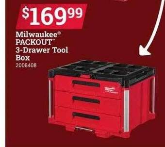 Ace Hardware Milwaukee packout 3-drawer tool box offer