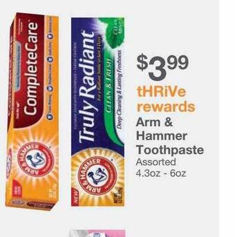 Kinney Drugs Arm & hammer toothpaste offer