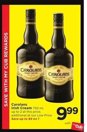 Cub Foods Carolans irish cream offer