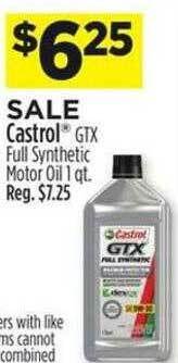 Dollar General Castrol gtx full synthetic motor oil offer