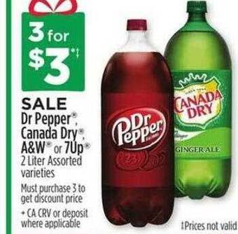 Dollar General Dr pepper, canada dry, a&w or 7up offer